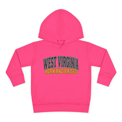 West Virginia Born and Raised Vintage Americana Unisex Toddler Pullover Fleece Hoodie