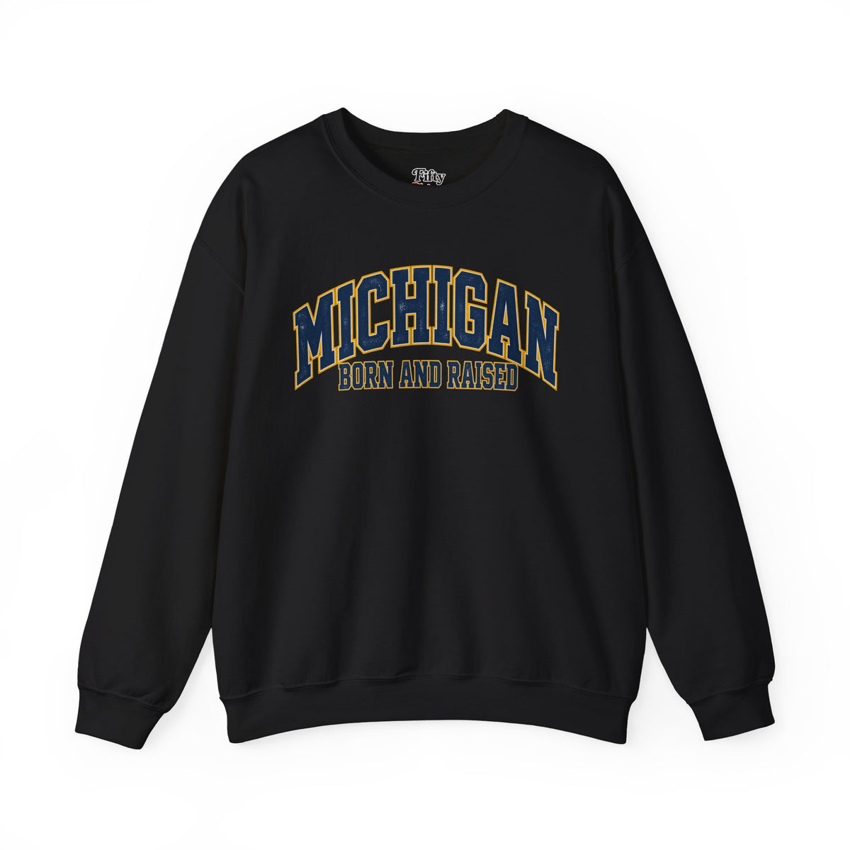 Michigan Born and Raised Old-School Athletic Unisex Sweatshirt Graphic