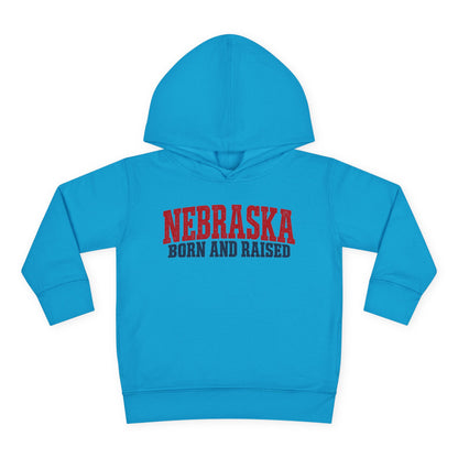 Nebraska Born and Raised Rugged Workwear Unisex Toddler Pullover Fleece Hoodie
