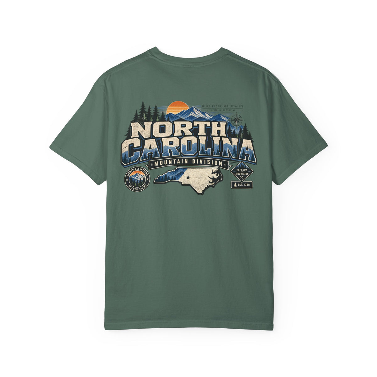 North Carolina Mountain Division Unisex Comfort Color 1717 Streetwear Graphic Tee