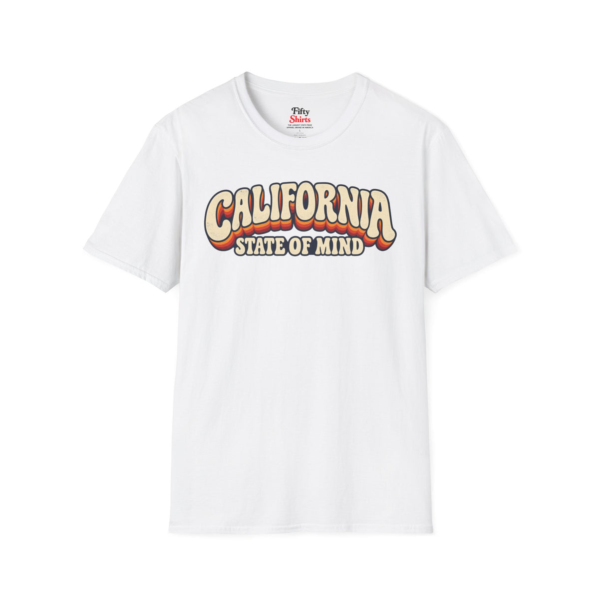 California State of Mind Unisex Softstyle T Shirt State Name Graphic Tee