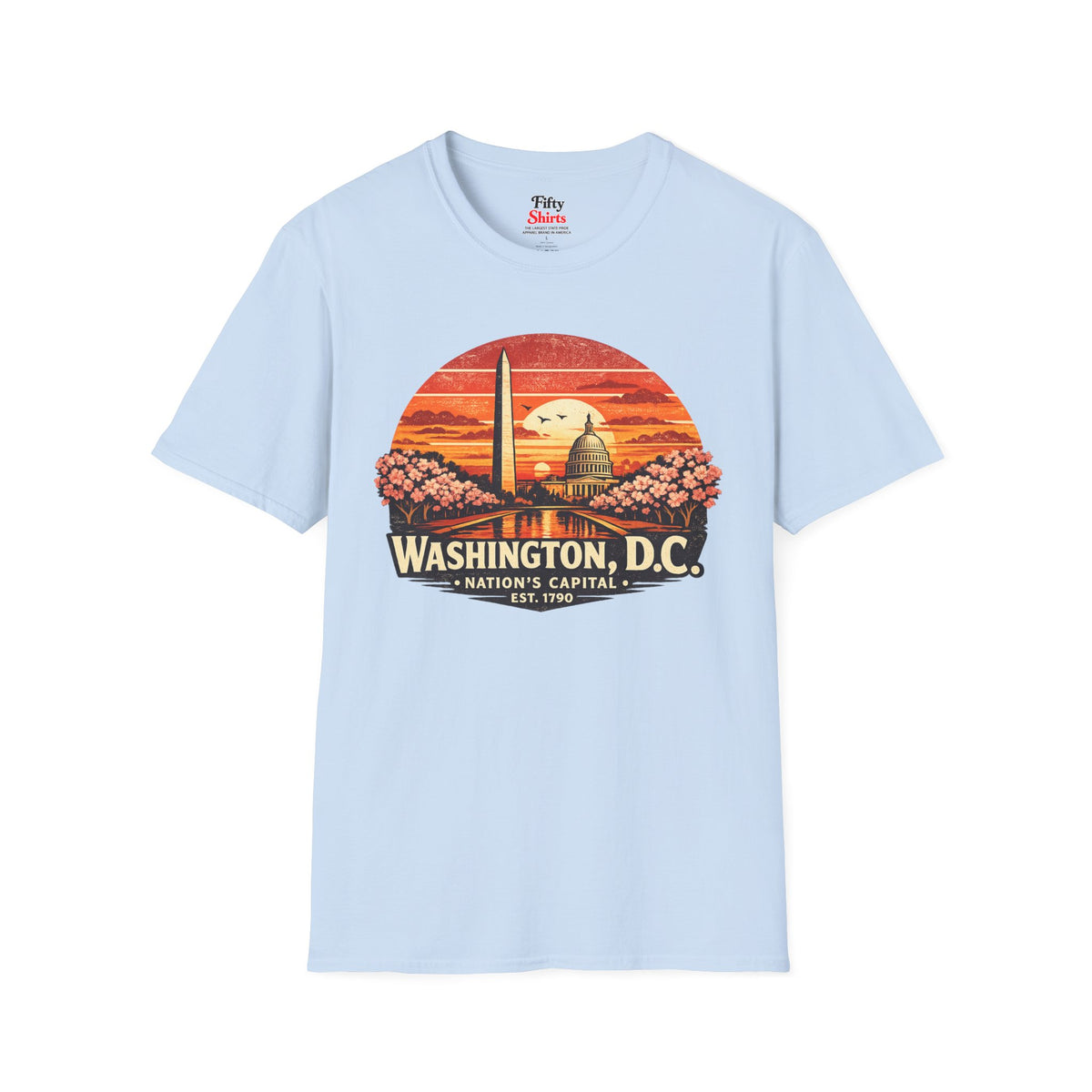 Washington D.C. Monument Sunset Unisex Softstyle T Shirt State Pride Graphic Tee Collections FS03