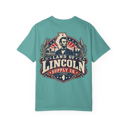 Illinois Land of Lincoln Suppy Co. Unisex Comfort Color 1717 Streetwear Graphic Tee