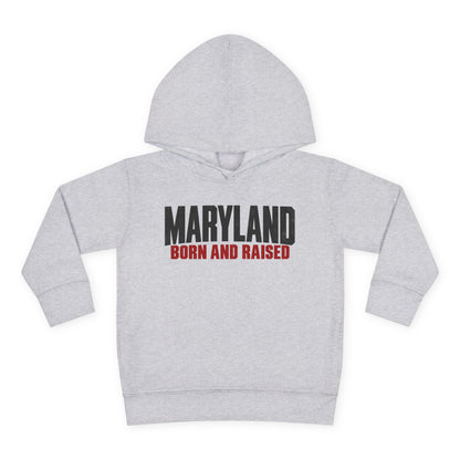 Maryland Born and Raised Modern Unisex Toddler Pullover Fleece Hoodie