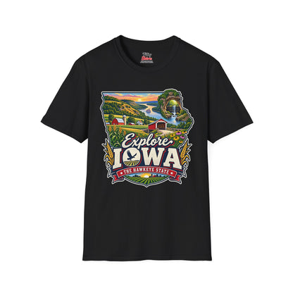 Explore Iowa Unisex Softstyle T Shirt State Pride Graphic Tee Collections FS03