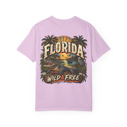Florida Wild & Free  Unisex Comfort Color 1717 Streetwear Graphic Tee