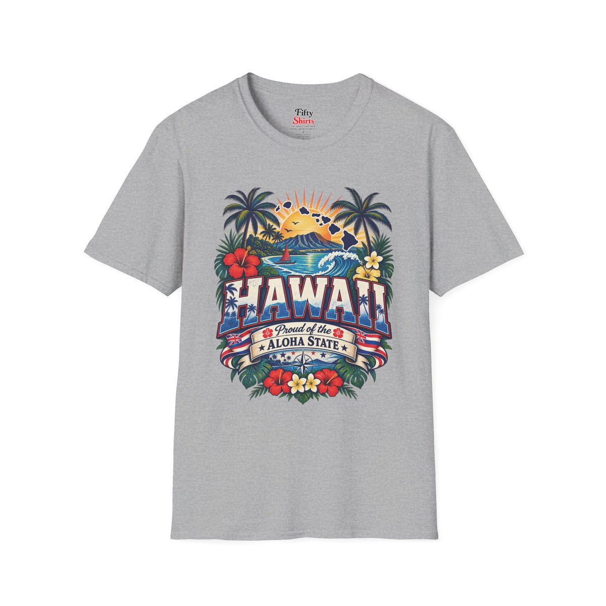 Hawaii State Pride Unisex Softstyle T Shirt State Pride Graphic Tee Collections FS03