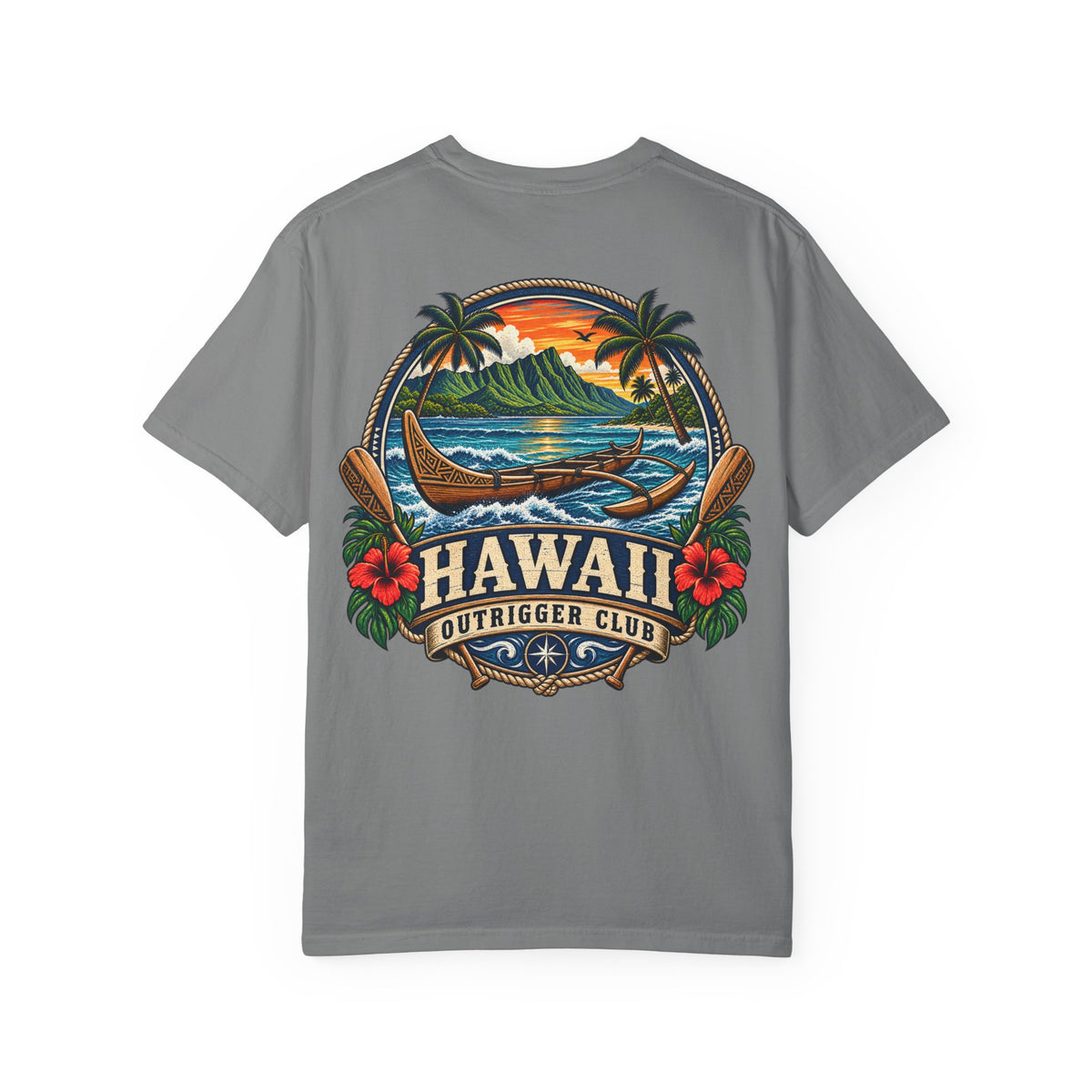 Hawaii Outrigger Club Unisex Comfort Color 1717 Streetwear Graphic Tee