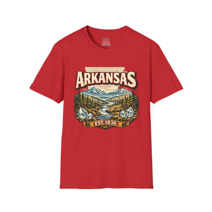 Vintage Arkansas Heritage Unisex Softstyle T Shirt State Pride Graphic Tee Collections FS03