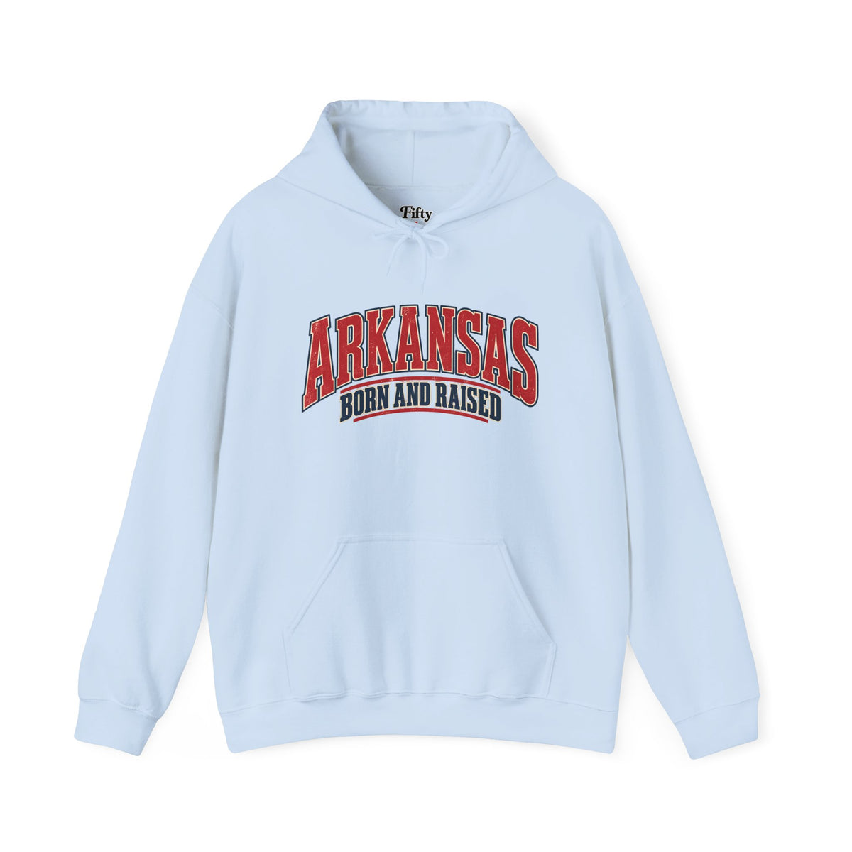 Arkansas Born and Raised Old-School Roadside Americana Unisex Hoodie Graphic