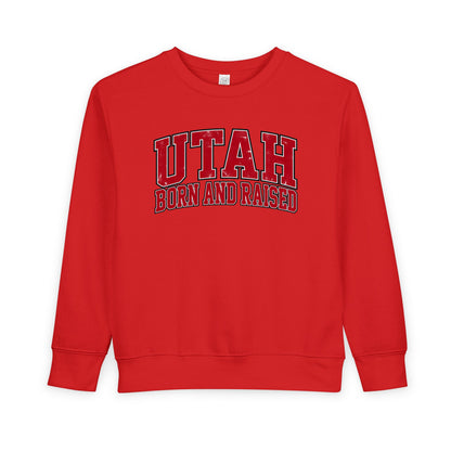 Utah Born and Raised Collegiate Classic Unisex Toddler Sweatshirt