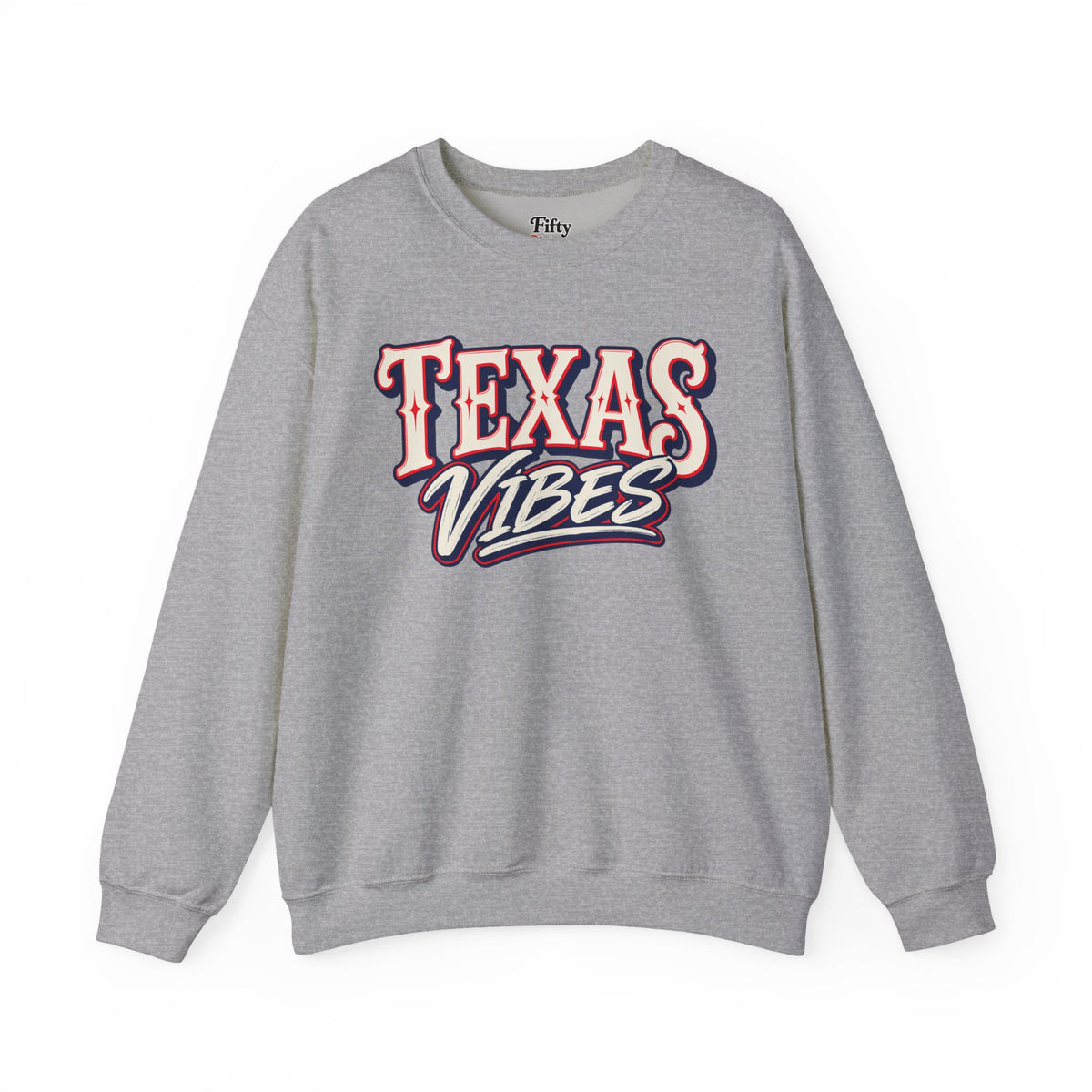 Texas Vibes Unisex Crewneck Sweatshirt State Name Graphic
