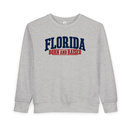 Florida Born and Raised Classic Americana Unisex Toddler Sweatshirt