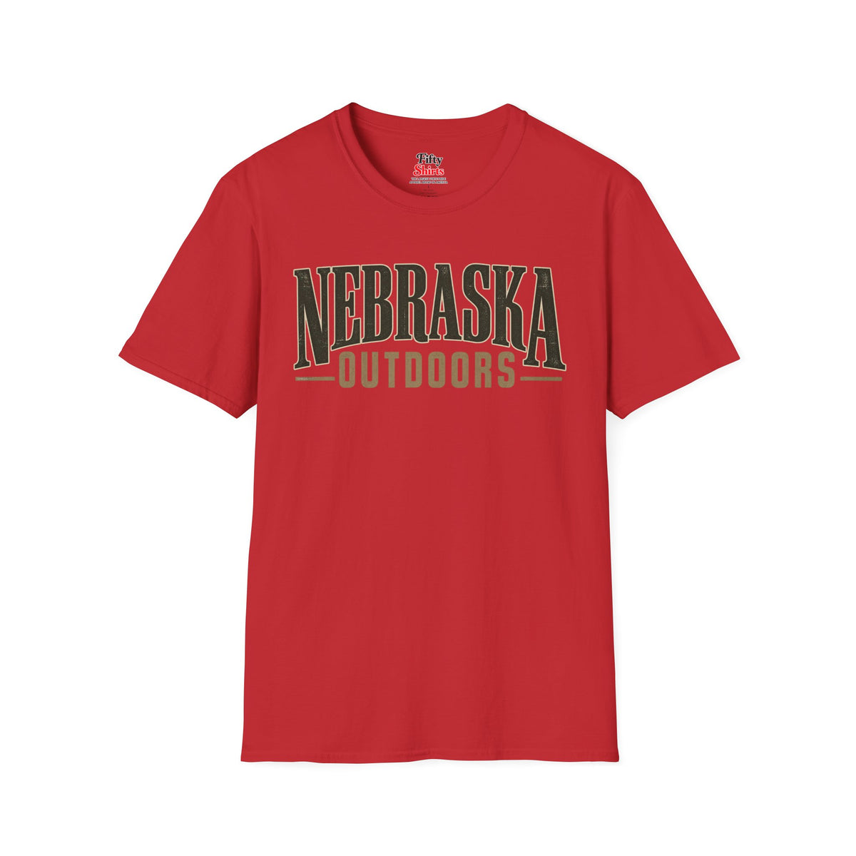 Nebraska Outdoors Unisex Softstyle T Shirt State Name Graphic Tee