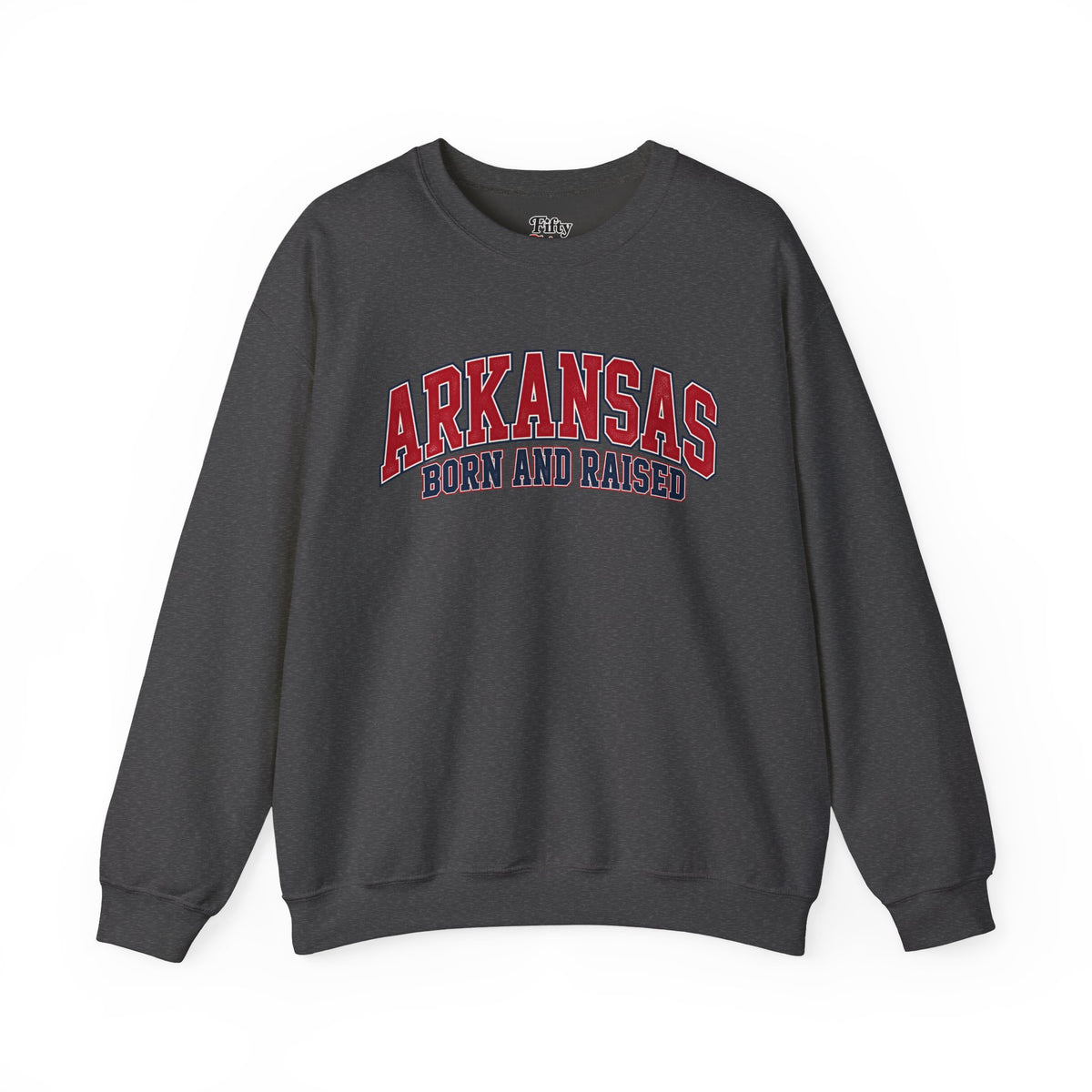 Arkansas Born and Raised Premium Collegiate Unisex Sweatshirt Graphic