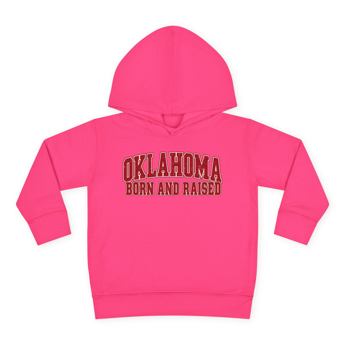 Oklahoma Born and Raised Vintage Collegiate Unisex Toddler Pullover Fleece Hoodie