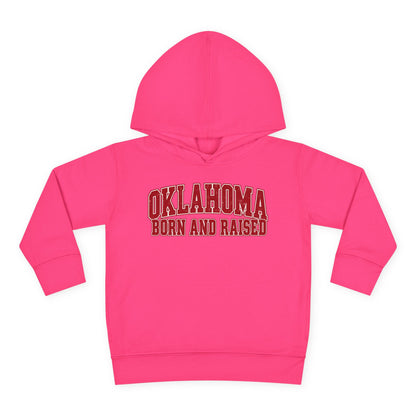 Oklahoma Born and Raised Vintage Collegiate Unisex Toddler Pullover Fleece Hoodie