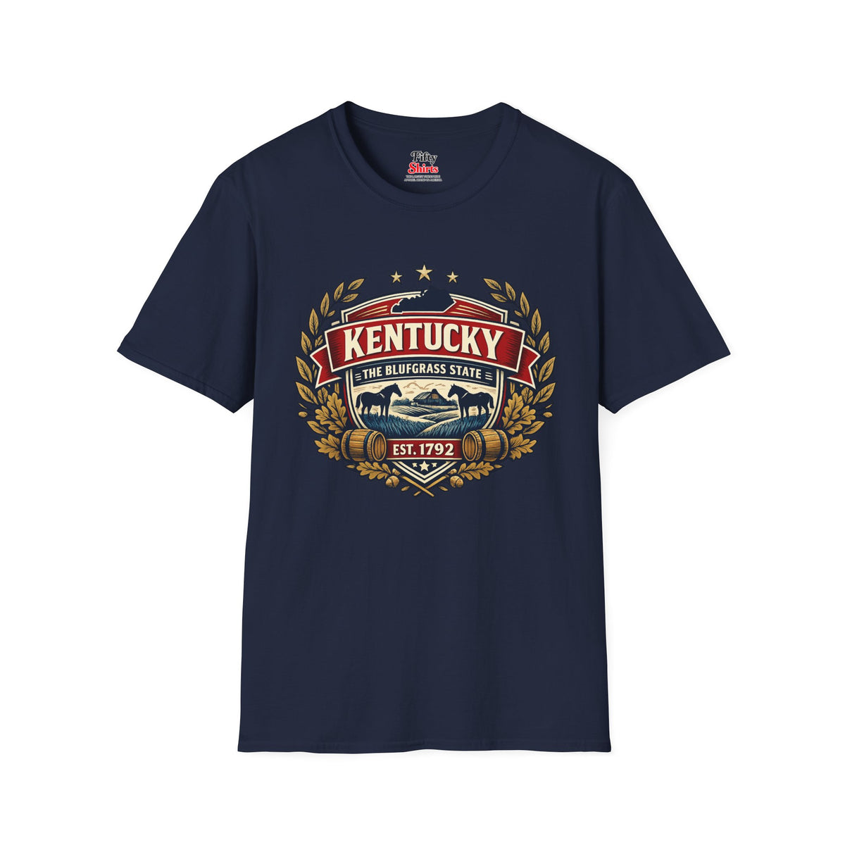 Kentucky Heritage Badge Unisex Softstyle T Shirt State Pride Graphic Tee Collections FS03