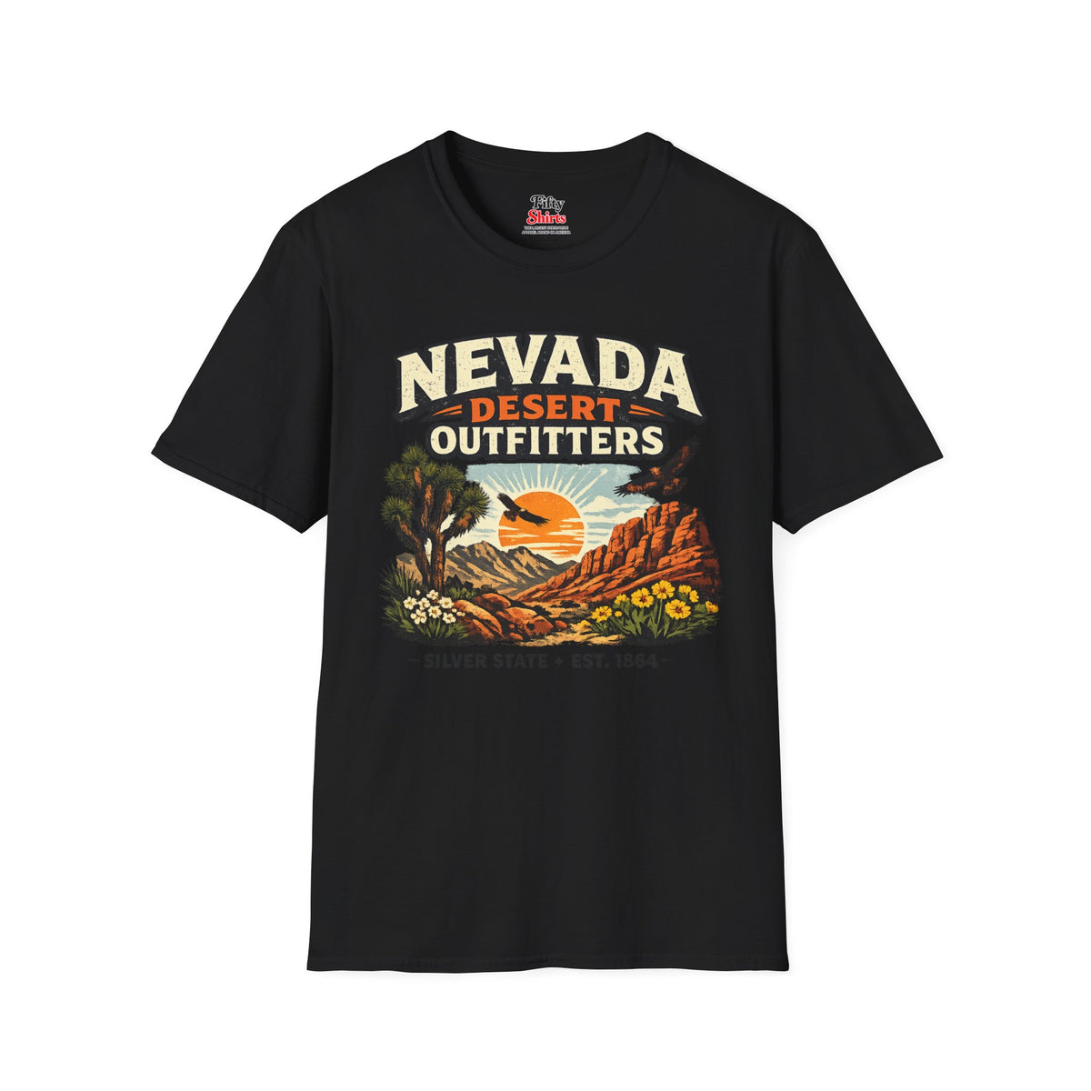 Nevada Desert Outfitters Unisex Softstyle T Shirt State Pride Graphic Tee Collections FS03