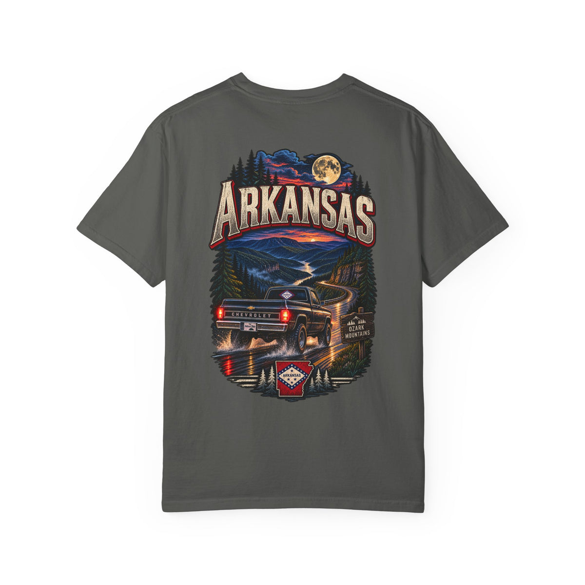 Arkansas Night Drive Unisex Comfort Color 1717 Streetwear Graphic Tee