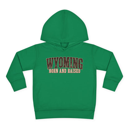 Wyoming Born and Raised Vintage Western Americana Unisex Toddler Pullover Fleece Hoodie