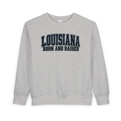 Louisiana Born and Raised Bold Athletic Unisex Toddler Sweatshirt