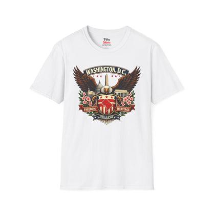 Washington D.C. Americana Eagle Unisex Softstyle T Shirt State Pride Graphic Tee Collections FS03