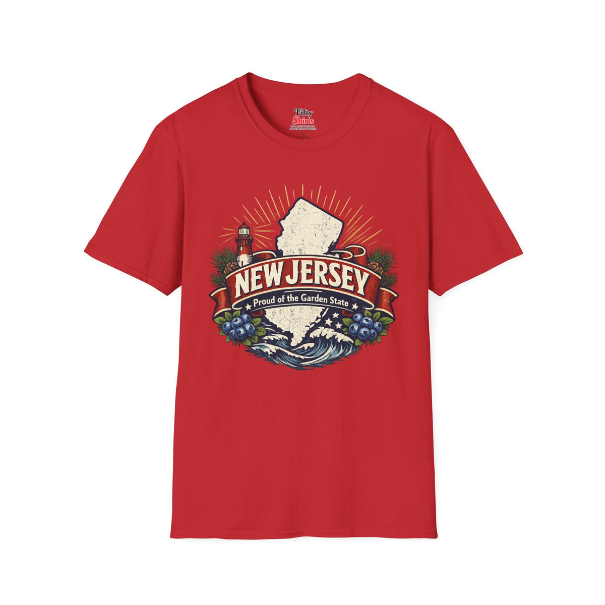 New Jersey State Pride Unisex Softstyle T Shirt State Pride Graphic Tee Collections FS03