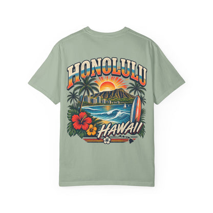 Honolulu Hawaii Unisex Comfort Color 1717 Streetwear Graphic Tee