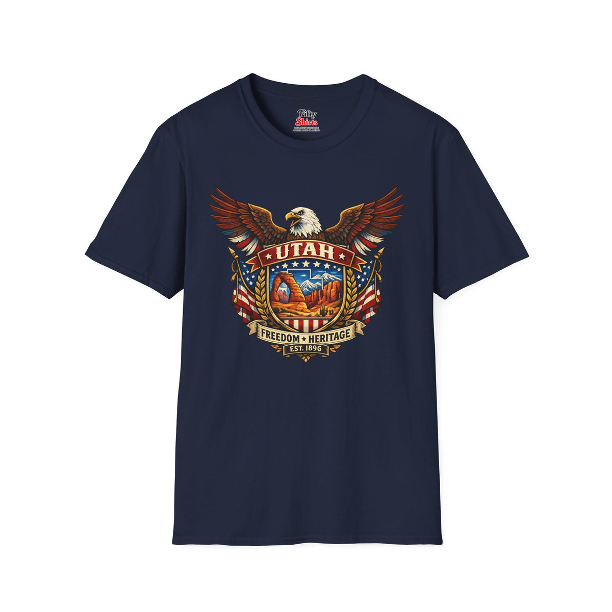 Utah Americana Eagle Unisex Softstyle T Shirt State Pride Graphic Tee Collections FS03