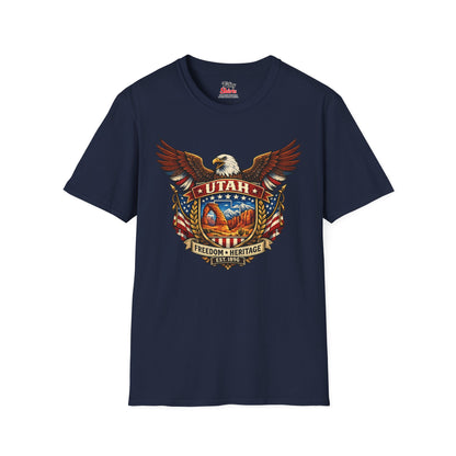 Utah Americana Eagle Unisex Softstyle T Shirt State Pride Graphic Tee Collections FS03