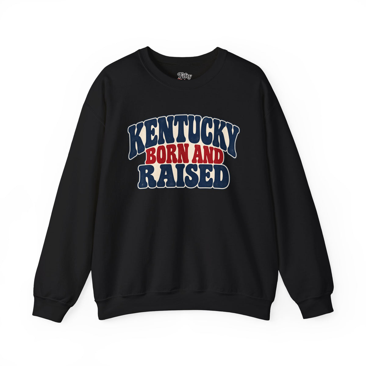 Kentucky Born and Raised Retro 1970s Unisex Sweatshirt Graphic