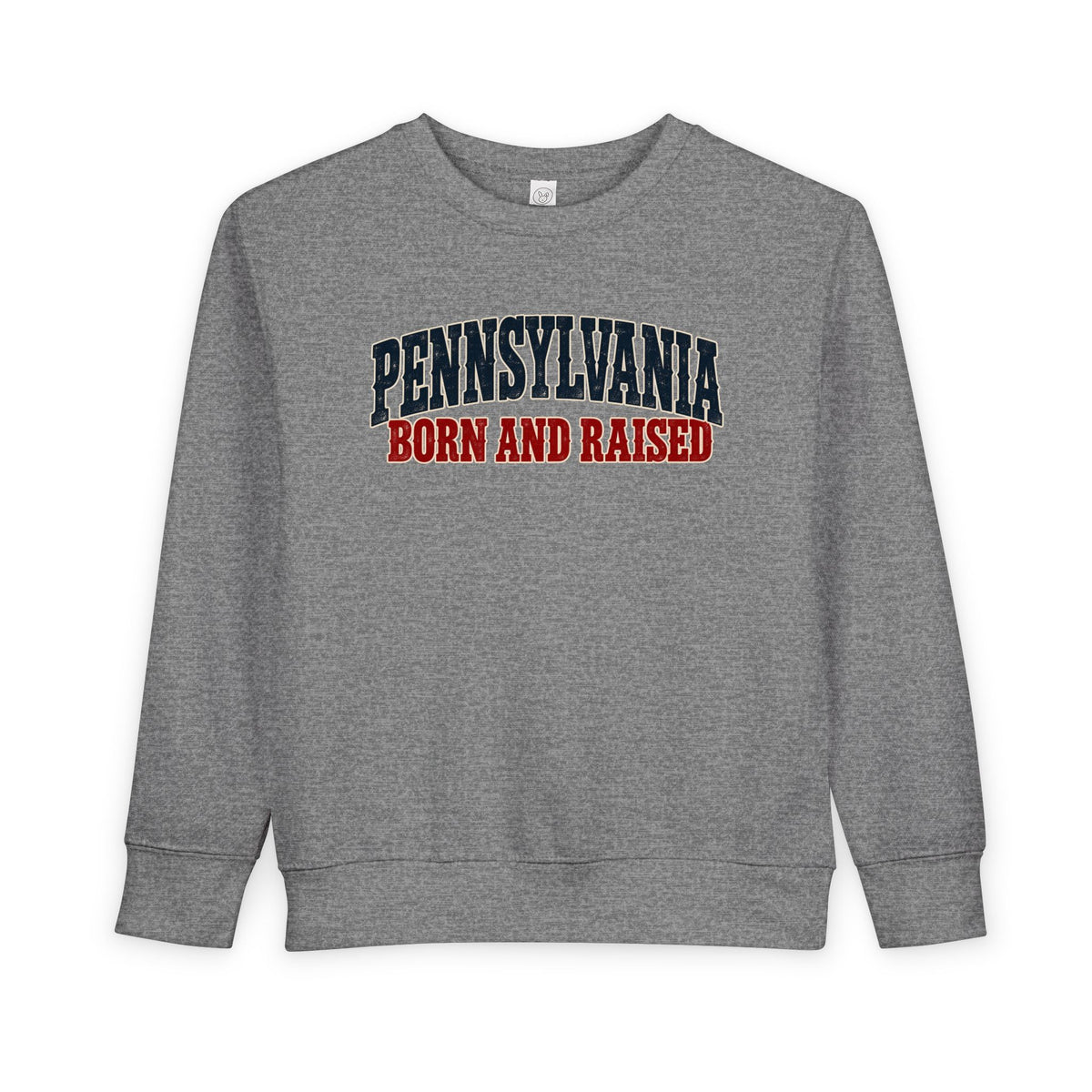Pennsylvania Born and Raised Rust Belt Americana Unisex Toddler Sweatshirt
