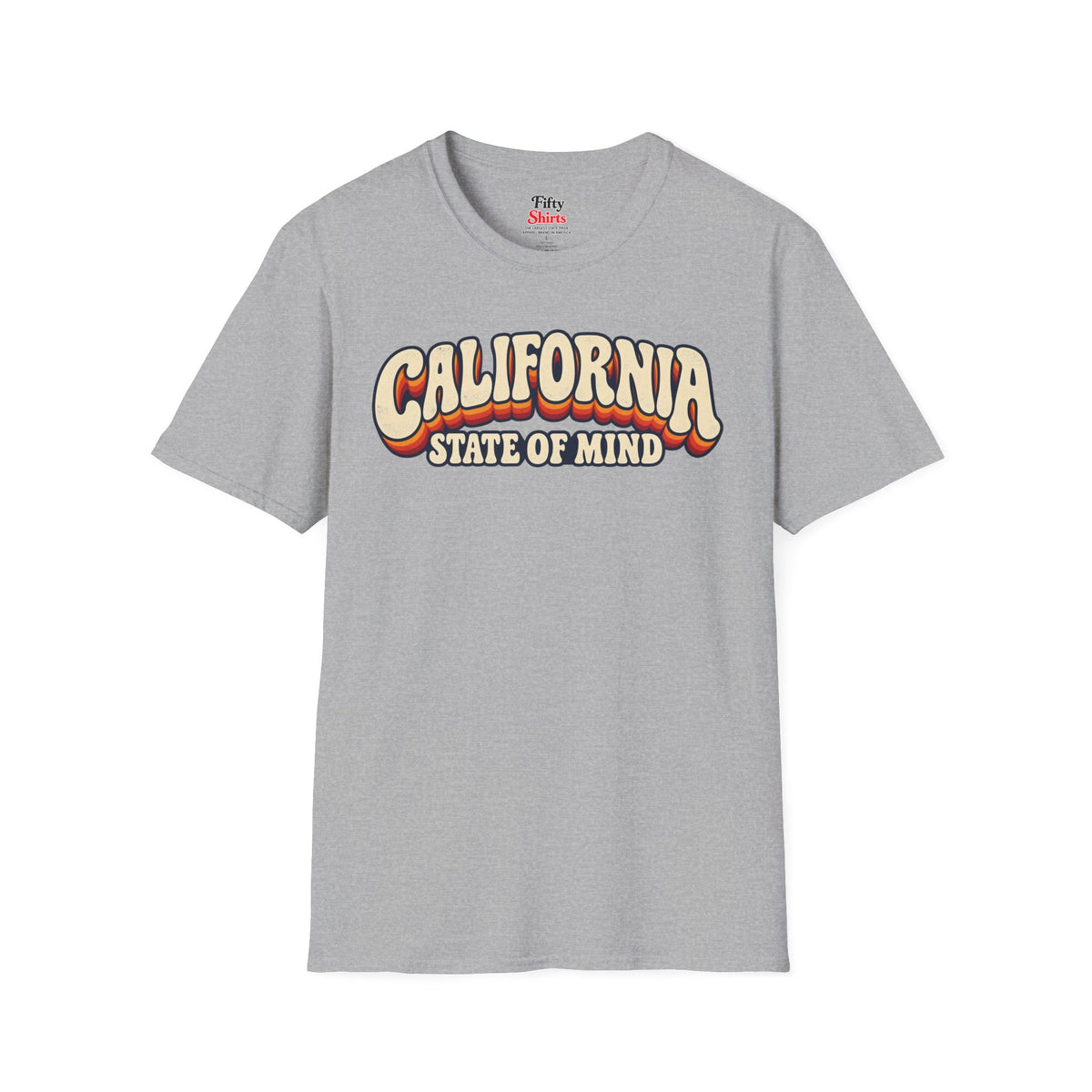 California State of Mind Unisex Softstyle T Shirt State Name Graphic Tee