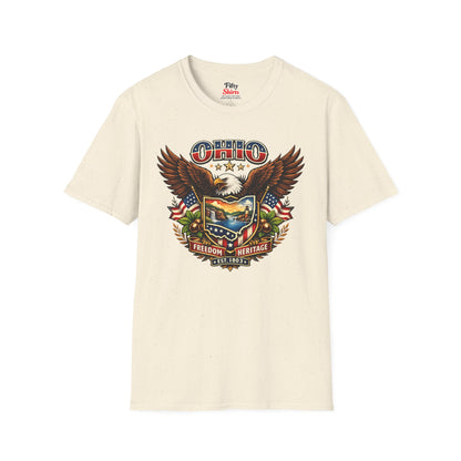 Ohio Americana Eagle Unisex Softstyle T Shirt State Pride Graphic Tee Collections FS03