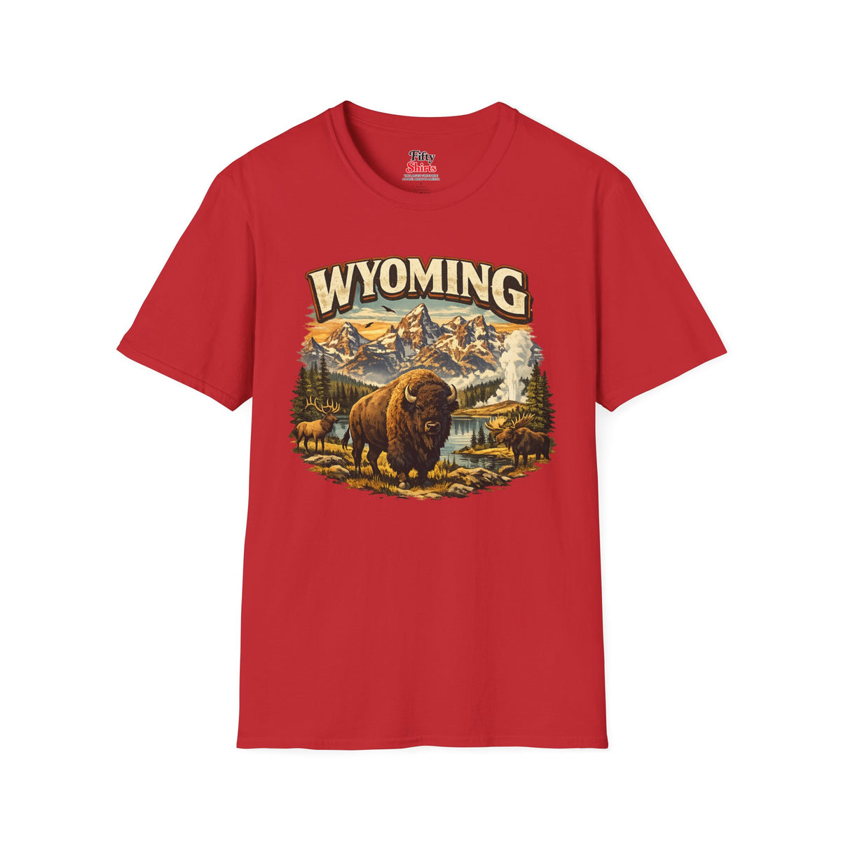 Wyoming Wilderness Unisex Softstyle T Shirt State Pride Graphic Tee Collections FS03