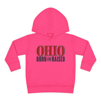 Ohio Born and Raised Premium Heritage Unisex Toddler Pullover Fleece Hoodie