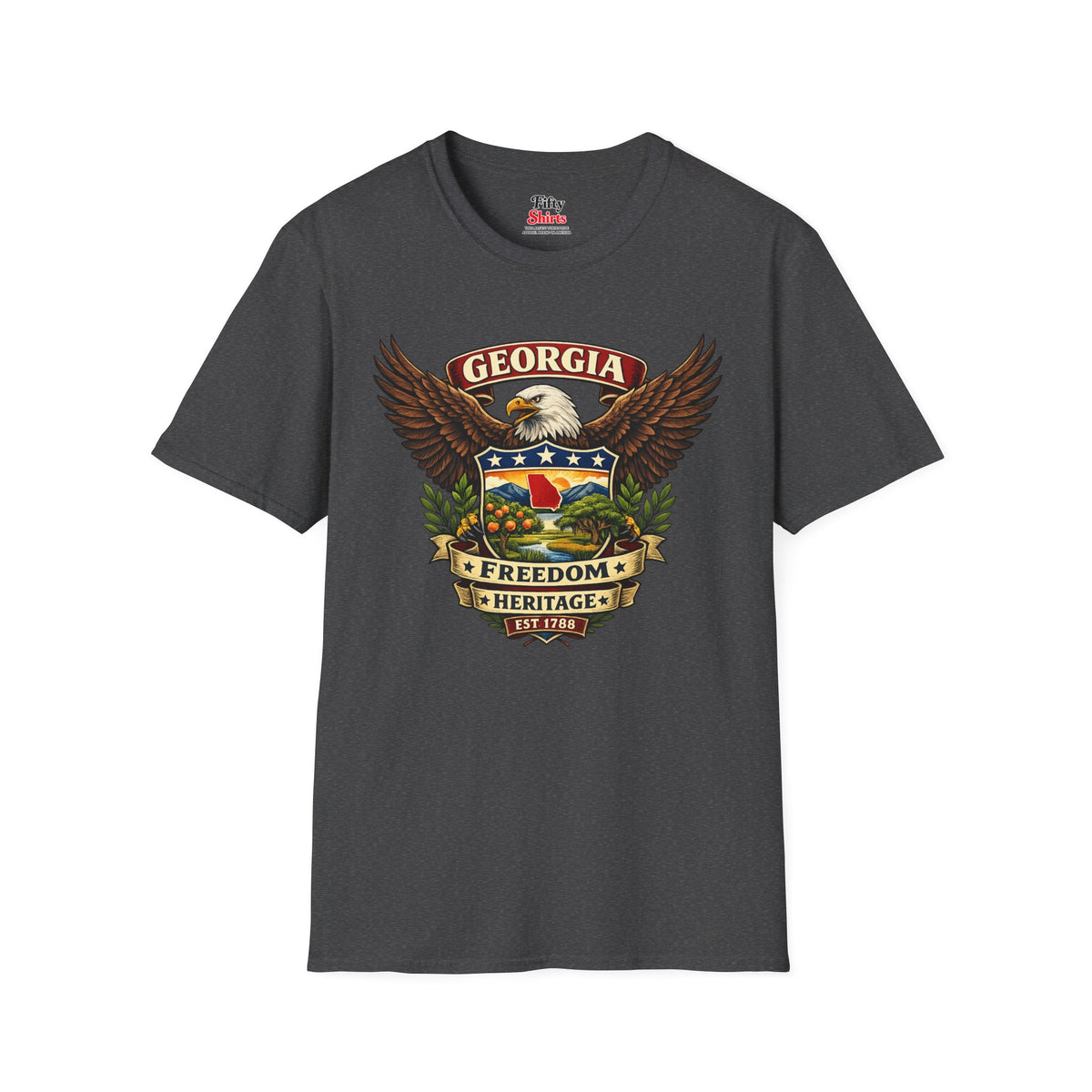 Georgia Americana Eagle Unisex Softstyle T Shirt State Pride Graphic Tee Collections FS03