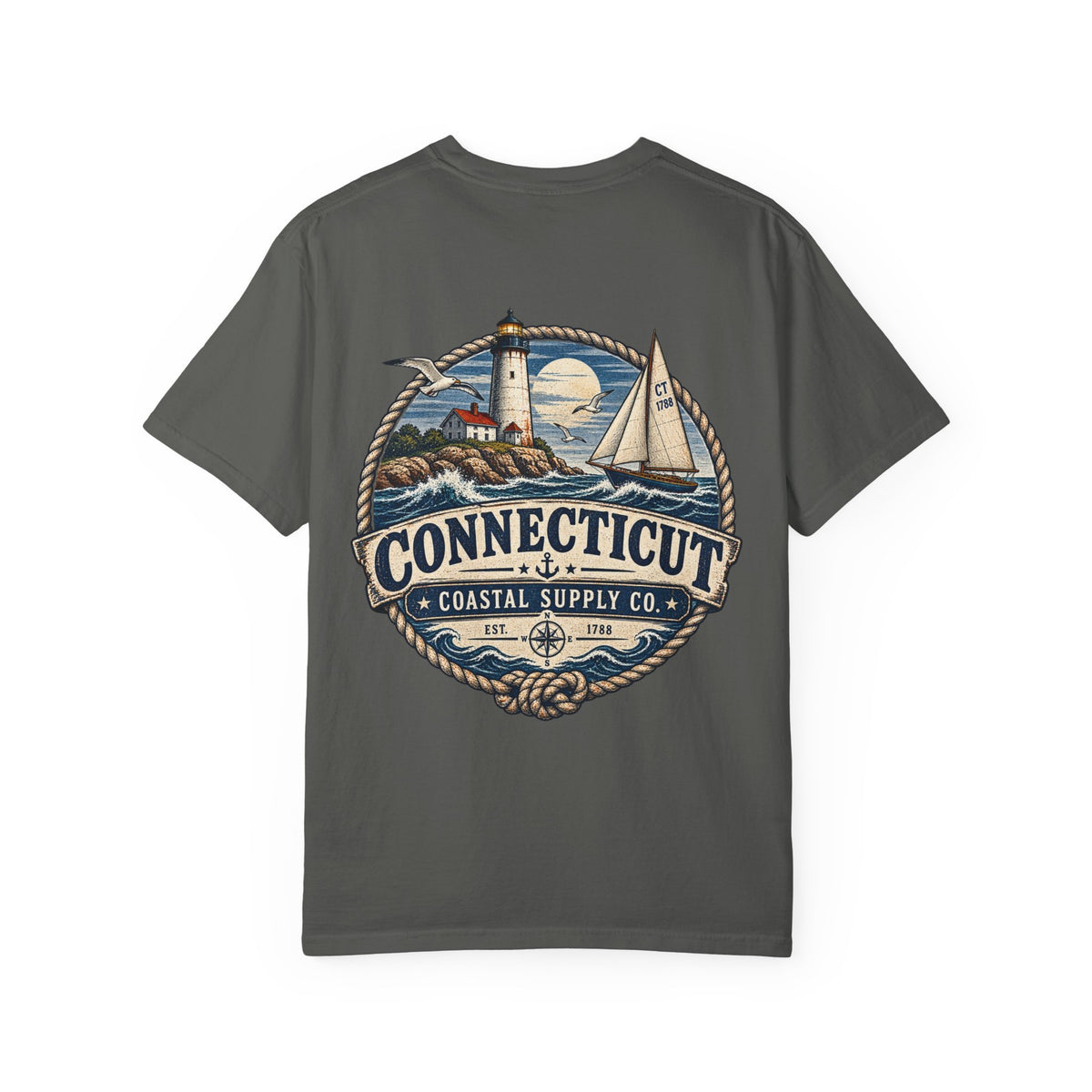 Connecticut Coastal Supply Co  Unisex Comfort Color 1717 Streetwear Graphic Tee