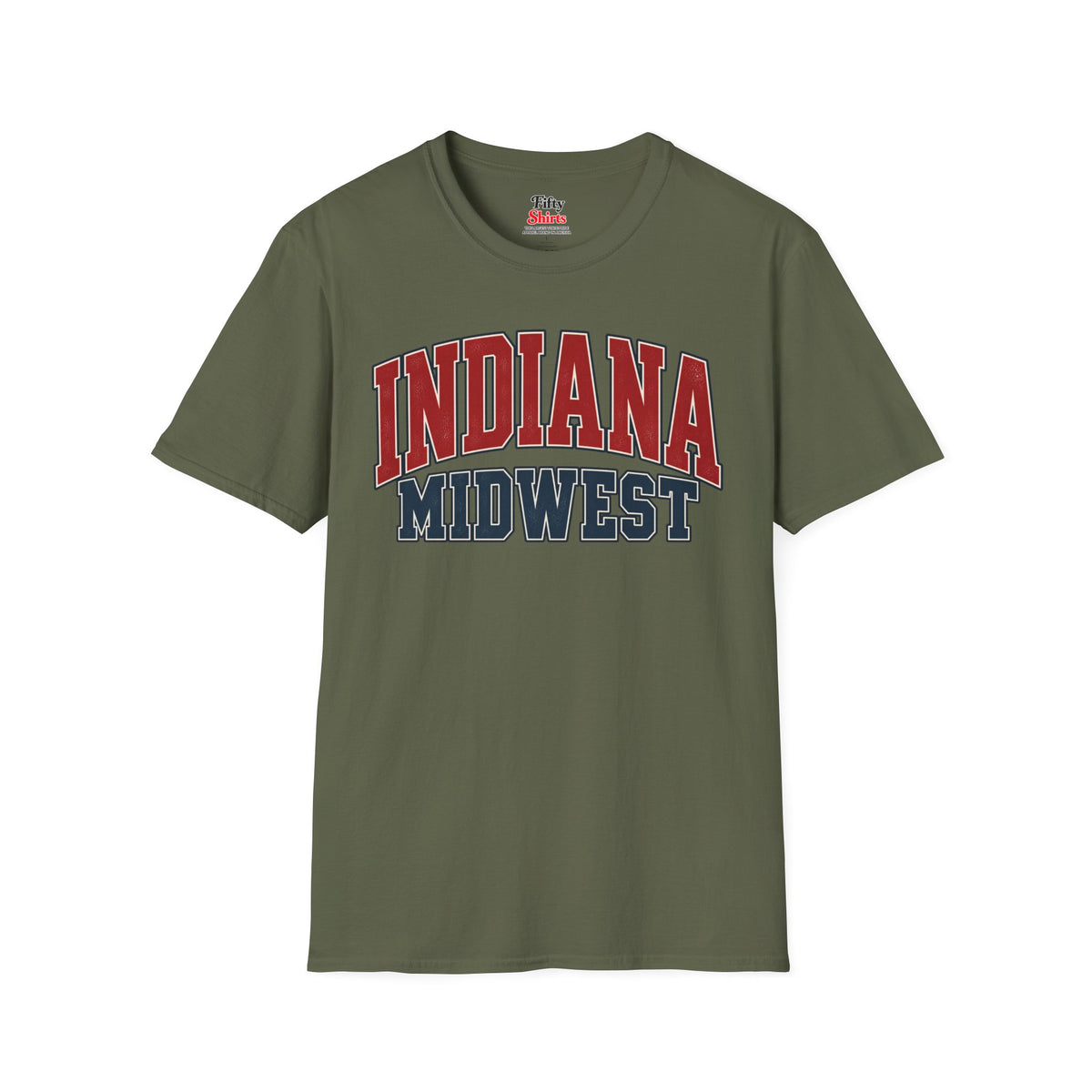 Indiana Midwest Unisex Softstyle T Shirt State Name Graphic Tee