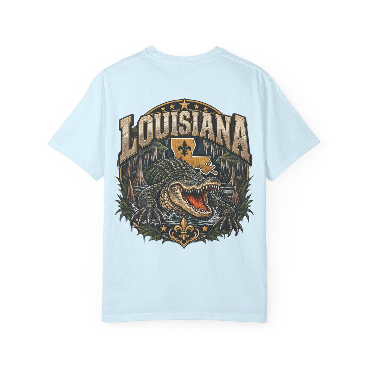 Louisiana Gator Emblem Unisex Comfort Color 1717 Streetwear Graphic Tee