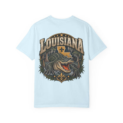 Louisiana Gator Emblem Unisex Comfort Color 1717 Streetwear Graphic Tee