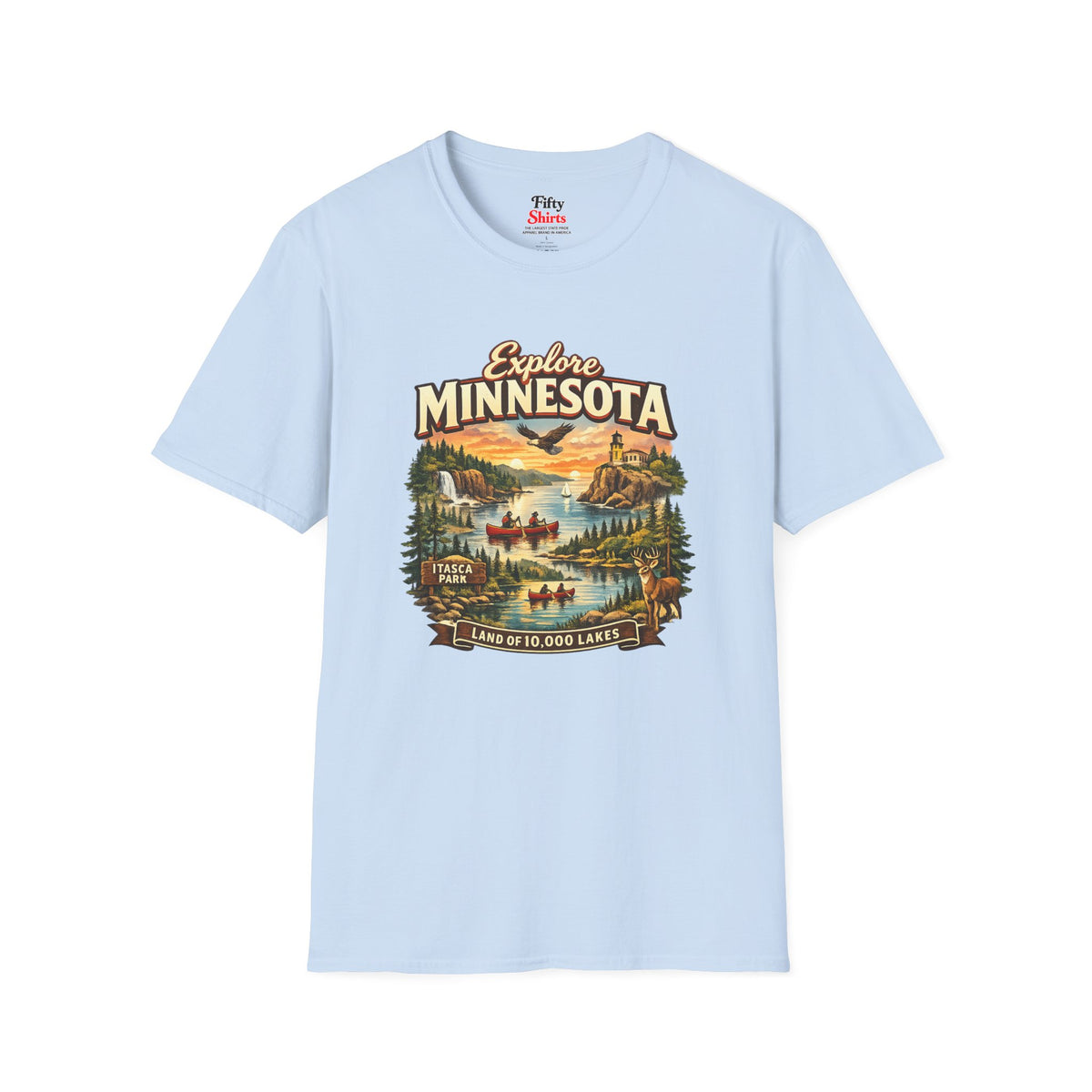 Explore Minnesota Unisex Softstyle T Shirt State Pride Graphic Tee Collections FS03