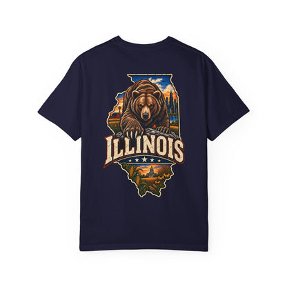 Illinois Bear Emblem Unisex Comfort Color 1717 Streetwear Graphic Tee