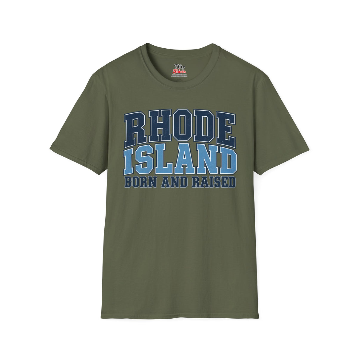 Rhode Island Born and Raised Unisex Softstyle T Shirt State Name Graphic Tee