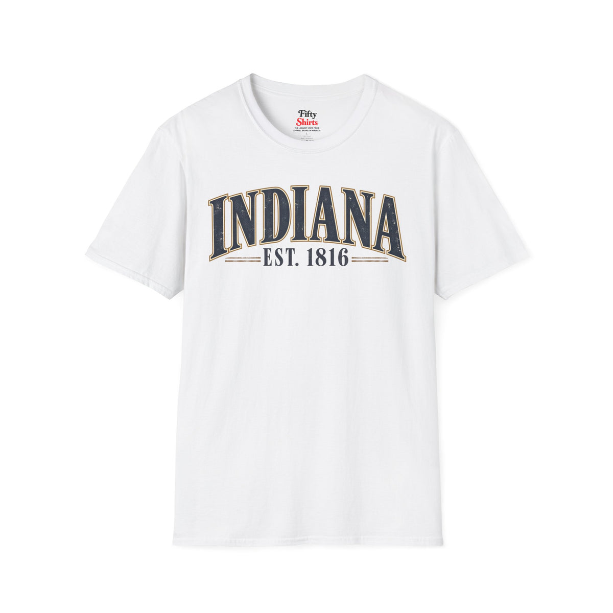 Indiana Est 1816 Unisex Softstyle T Shirt State Name Graphic Tee