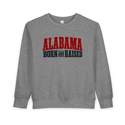 Alabama Born and Raised Rugged Workwear Unisex Toddler Sweatshirt