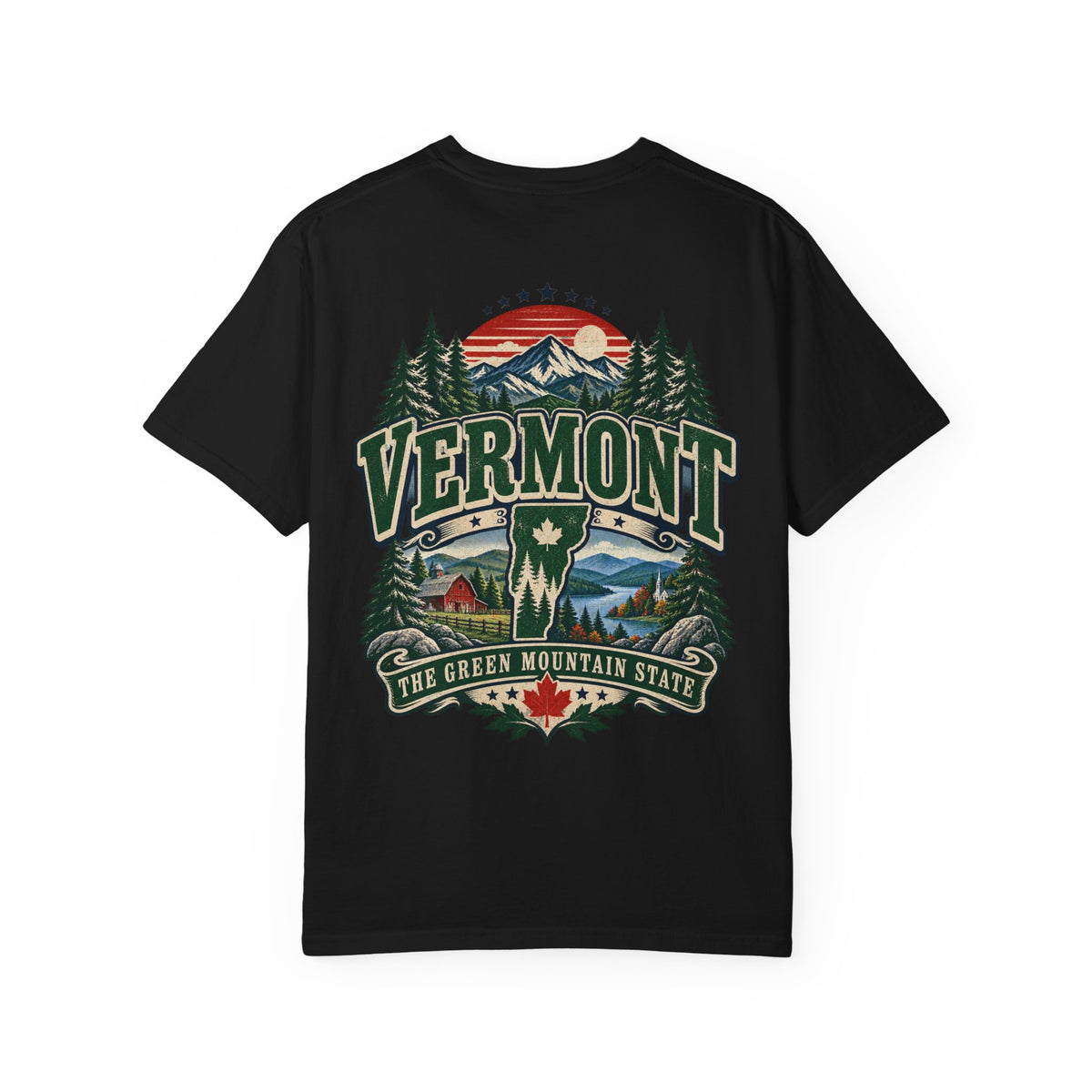 Vermont the Green Mountain State Unisex Comfort Color 1717 Streetwear Graphic Tee