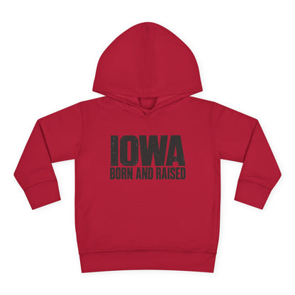 Iowa Born and Raised Modern Midwest Streetwear Unisex Toddler Pullover Fleece Hoodie