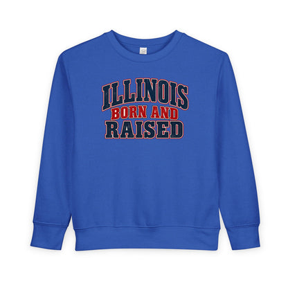 Illinois Born and Raised Classic  Heritage Unisex Toddler Sweatshirt
